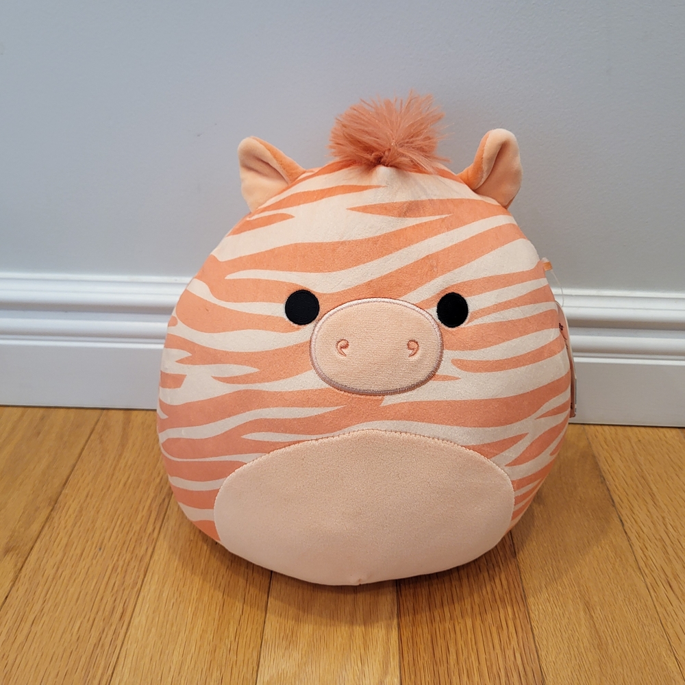 Squishmallows Orange and White Zebra Plush